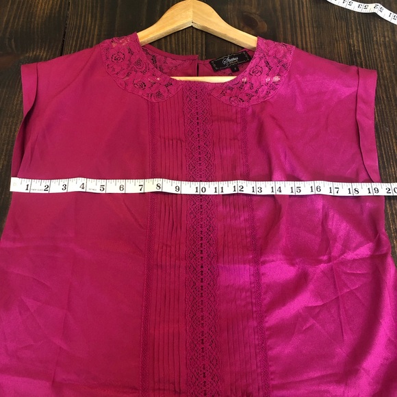 Embroidered Pink Lacy Boho Cottagecore Pleated Blouse - Picture 3 of 8